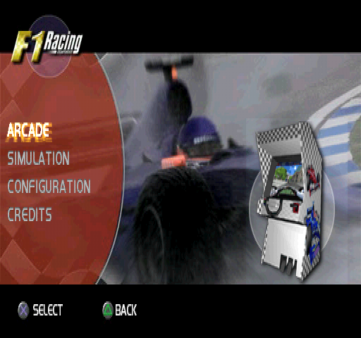F1 Racing Championship (PlayStation) screenshot: Main menu.
