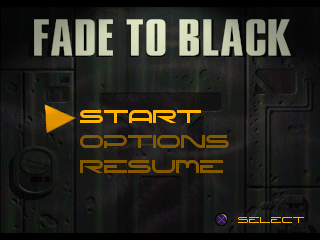 Fade to Black (PlayStation) screenshot: Title screen.