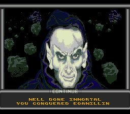 Populous (SNES) screenshot: Well done Immortal.