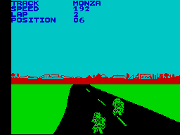 Speed King 2 (ZX Spectrum) screenshot: The chicane here isn't too sharp
