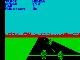 Speed King 2 (ZX Spectrum) screenshot: There's the finishing line