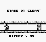 The Bugs Bunny Crazy Castle 2 (Game Boy) screenshot: Stage 1 cleared.