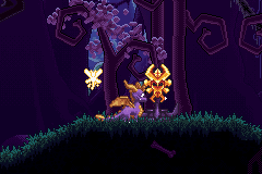 The Legend of Spyro: The Eternal Night (Game Boy Advance) screenshot: Grabbing a Dragon Relic.