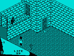 Fairlight (ZX Spectrum) screenshot: The starting location