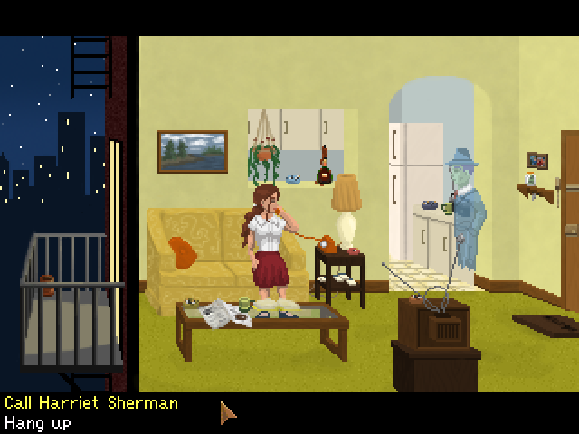 Blackwell Unbound (Macintosh) screenshot: Certain people cannot be visited directly but only talked to on the phone