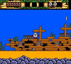 The Fantastic Adventures of Dizzy (SEGA Master System) screenshot: Sunken ship