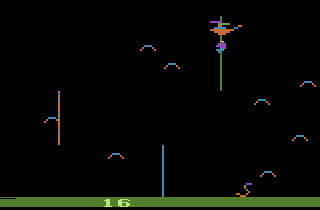 Stuntman (Atari 2600) screenshot: Made it to the top!