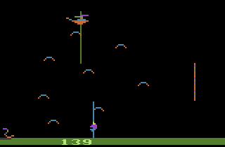 Stuntman (Atari 2600) screenshot: Made it to the 1st pole