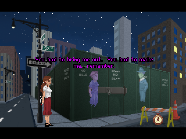Blackwell Unbound (Macintosh) screenshot: She's ready to leave this place