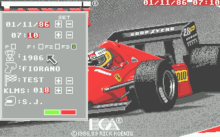 Ferrari Formula One (Atari ST) screenshot: Main menu