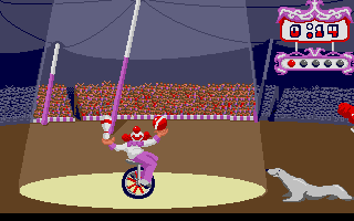Fiendish Freddy's Big Top O' Fun (Atari ST) screenshot: Juggling