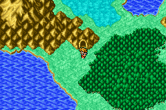 Final Fantasy I & II: Dawn of Souls (Game Boy Advance) screenshot: World map (FF1)