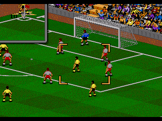 FIFA Soccer 95 (Genesis) screenshot: Taking a corner