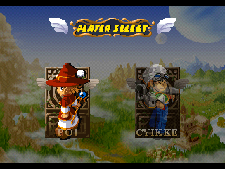 Finger Flashing (PlayStation) screenshot: Character selection screen in the options menu.