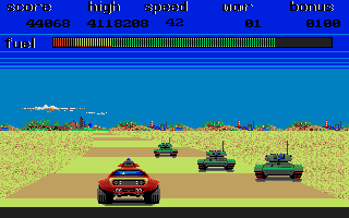 Fire and Forget (Atari ST) screenshot: Tanks on the road