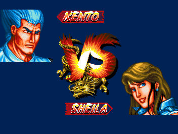 Fightin' Spirit (Amiga) screenshot: Kento looks a lot like Banjo from Daitarn 3, only with blue hair