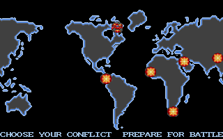 Fire and Forget (Atari ST) screenshot: Mission selection map
