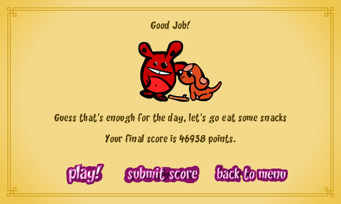 Puppy Fetch (Browser) screenshot: The end