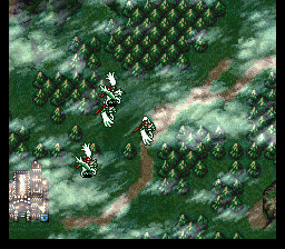 Fire Emblem: Seisen no Keifu (SNES) screenshot: Still more opening cinematic, using in-game graphics.