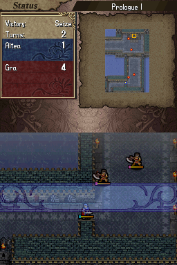Fire Emblem: Shadow Dragon (Nintendo DS) screenshot: Nice automap on the top screen