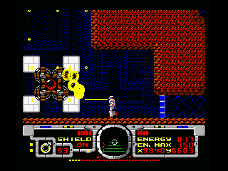 Fire Hawk: Thexder - The Second Contact (MSX) screenshot: A large, box enemy