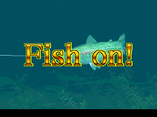 Fisherman's Bait: A Bass Challenge (PlayStation) screenshot: A trout makes a bite.