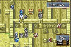 Fire Emblem: The Sacred Stones (Game Boy Advance) screenshot: In this battle you have to break through the walls and lock-pick the doors to get to the enemy