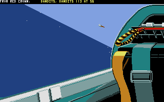 Flight of the Intruder (Amiga) screenshot: Rear cockpit view (F-4 Phantom)