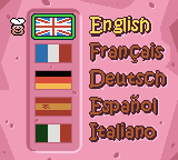 The Flintstones: Burgertime in Bedrock (Game Boy Color) screenshot: Select language
