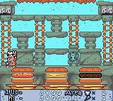 The Flintstones: Burgertime in Bedrock (Game Boy Color) screenshot: Finished level 1
