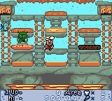 The Flintstones: Burgertime in Bedrock (Game Boy Color) screenshot: Playing as Barney