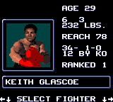 Foreman for Real (Game Gear) screenshot: Opponent selection