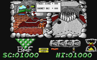 The Flintstones (Atari ST) screenshot: That was a bad throw