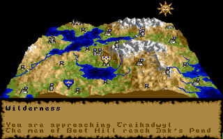 The Four Crystals of Trazere (Amiga) screenshot: Map
