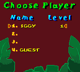 Frogger 2 (Game Boy Color) screenshot: Choose a save file