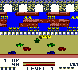 Frogger (Game Boy Color) screenshot: First level