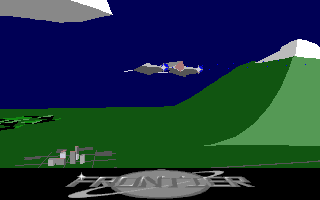 Frontier: Elite II (Amiga) screenshot: Spaceship landing