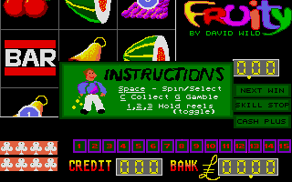 Fruity (Atari ST) screenshot: Instructions