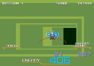 Galaxy Force II (Genesis) screenshot: Tunnel section