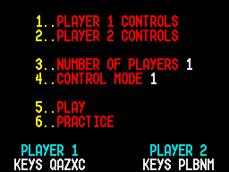 The Game of Harmony (ZX Spectrum) screenshot: Main menu