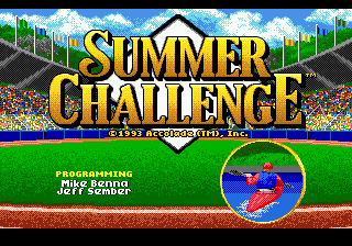 Summer Challenge (Genesis) screenshot: Title screen