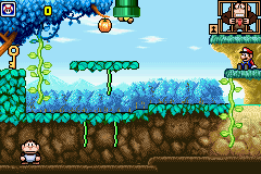 Game & Watch Gallery 4 (Game Boy Advance) screenshot: This is the modern version of Donkey Kong Jr. (Level 1)