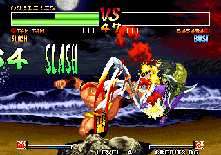 Samurai Shodown IV: Amakusa's Revenge (Arcade) screenshot: Sword fan