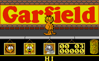 Garfield: Big, Fat, Hairy Deal (Atari ST) screenshot: Game starts.