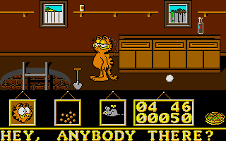 Garfield: Big, Fat, Hairy Deal (Atari ST) screenshot: Anybody down there?