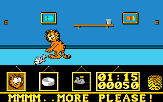 Garfield: Big, Fat, Hairy Deal (Amiga) screenshot: Get the fish