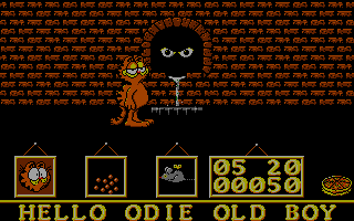 Garfield: Big, Fat, Hairy Deal (Atari ST) screenshot: Eyes in the dark.