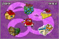 Garfield: The Search for Pooky (Game Boy Advance) screenshot: Game Map