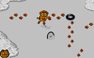 Garfield: Winter's Tail (Atari ST) screenshot: Skating.