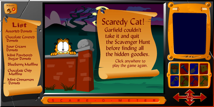 Garfield's Scary Scavenger Hunt Online Game